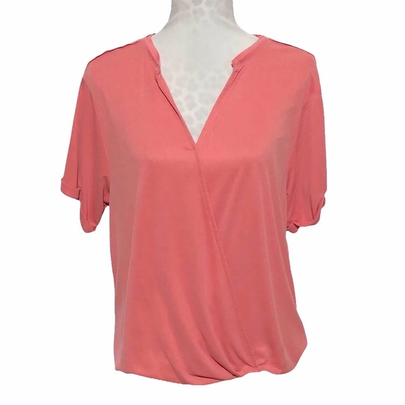 Anthropologie Ribbed Knit Bubble Hem Wrap Blouse - Picture 3 of 14